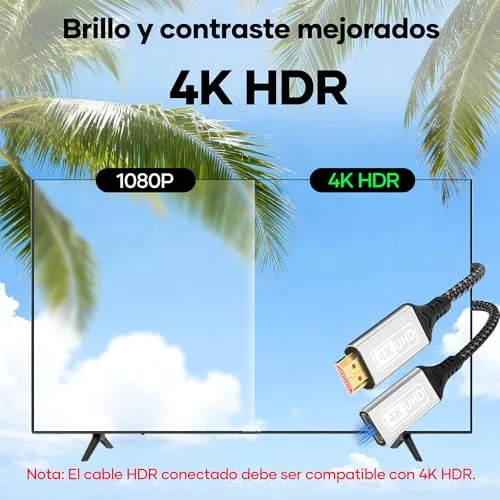 Lumivtx ▫️ Cabo de extensão HDMI, 1 m, 4K a60 Hz, 2K a 144 Hz, HDMI 2.0, cabo de nylon trançado macho-fêmea, alta velocidade, 18 Gbps, UHD ARC HDR, HDCP 2.2, compatível com TV Stick, HDTV, PS5, PS4 4