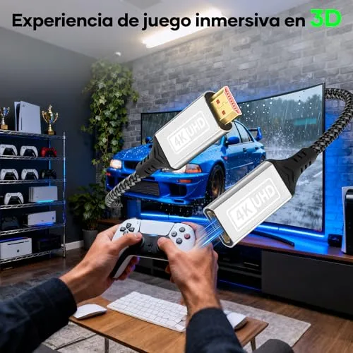 Lumivtx ▫️ Cabo de extensão HDMI, 1 m, 4K a60 Hz, 2K a 144 Hz, HDMI 2.0, cabo de nylon trançado macho-fêmea, alta velocidade, 18 Gbps, UHD ARC HDR, HDCP 2.2, compatível com TV Stick, HDTV, PS5, PS4 5