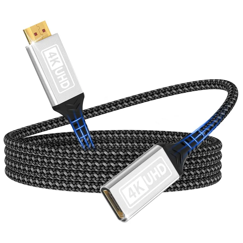 Lumivtx ▫️ Cabo de extensão HDMI, 1 m, 4K a60 Hz, 2K a 144 Hz, HDMI 2.0, cabo de nylon trançado macho-fêmea, alta velocidade, 18 Gbps, UHD ARC HDR, HDCP 2.2, compatível com TV Stick, HDTV, PS5, PS4