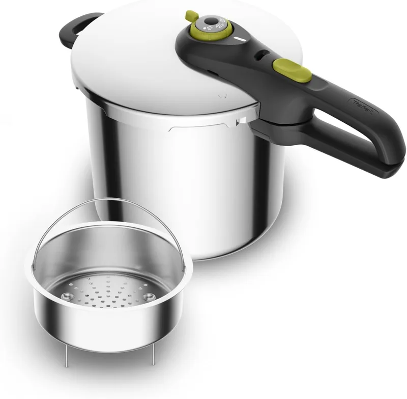 Tefal ▫️ Secure Neo 8L, Panela de pressão, Para 5-8 pessoas, Resultados rápidos e óptimos, 2 Programas, Design compacto, Lavável na máquina de lavar louça, Aço inoxidável