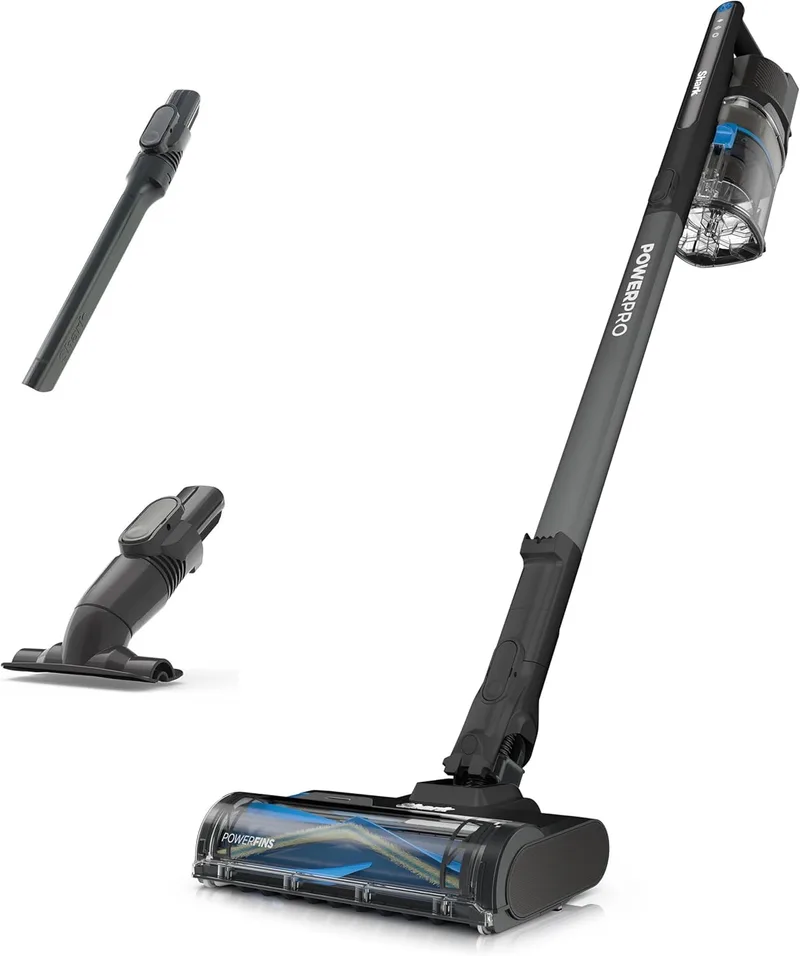 Shark ▫️ Aspirador sem fio PowerPro - até 60 minutos de autonomia com tecnologia FloorDetect e Anti Hair Wrap - Depósito XL e modo portátil integrado - Azul metalizado, IZ370EU