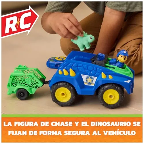 Paw Patrol ▫️ Patrulha Canina – Filme Dino: Resgate – Carro RC Chase e 2 bonecos 5