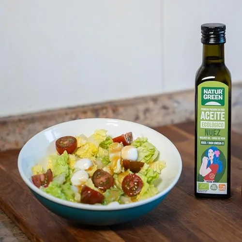 NaturGreen ▫️ Óleo de Noz Biológico, Embalagem de 6 x 250 ml, Óleo Vegetal de Primeira Prensagem a Frio, Rico em ómega 3 e 6, Ideal para Saladas, Cozinha Saudável e Vegana 4