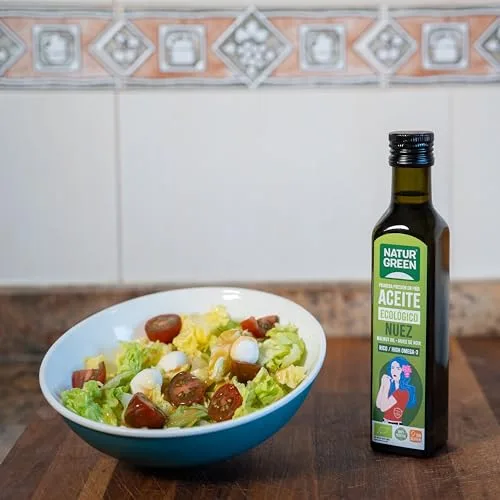 NaturGreen ▫️ Óleo de Noz Biológico, Embalagem de 6 x 250 ml, Óleo Vegetal de Primeira Prensagem a Frio, Rico em ómega 3 e 6, Ideal para Saladas, Cozinha Saudável e Vegana 5
