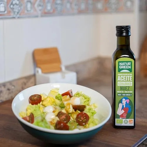 NaturGreen ▫️ Óleo de Noz Biológico, Embalagem de 6 x 250 ml, Óleo Vegetal de Primeira Prensagem a Frio, Rico em ómega 3 e 6, Ideal para Saladas, Cozinha Saudável e Vegana 6