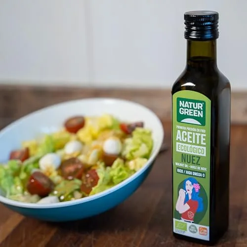 NaturGreen ▫️ Óleo de Noz Biológico, Embalagem de 6 x 250 ml, Óleo Vegetal de Primeira Prensagem a Frio, Rico em ómega 3 e 6, Ideal para Saladas, Cozinha Saudável e Vegana 7