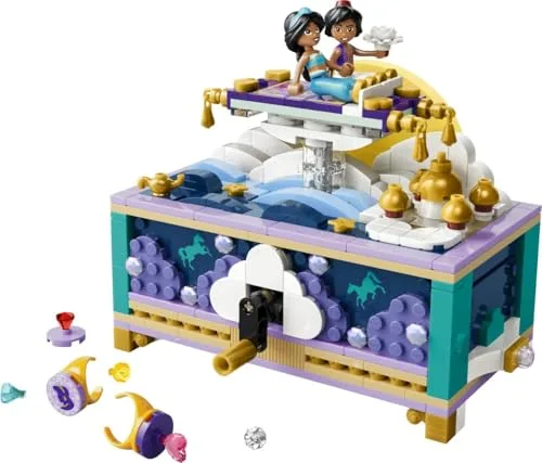 LEGO ▫️ Princesas da Disney: Porta-joias da Jasmine – Brinquedo do Aladino com 2 mini-bonecos, 2 anéis e a Lâmpada do Génio – Decoração para o quarto – Presente para meninas a partir dos 6 anos e fãs – 43295 2