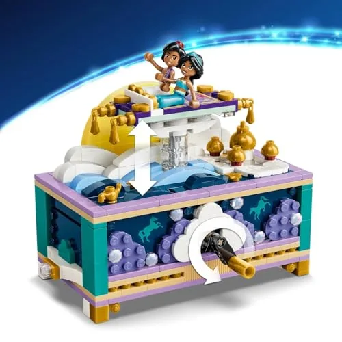 LEGO ▫️ Princesas da Disney: Porta-joias da Jasmine – Brinquedo do Aladino com 2 mini-bonecos, 2 anéis e a Lâmpada do Génio – Decoração para o quarto – Presente para meninas a partir dos 6 anos e fãs – 43295 4