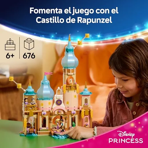 LEGO ▫️ Princesas da Disney – Castelo da Rapunzel – Decoração para o Quarto – 4 Mini-bonecos e uma Figura de Camaleão – Presente de Aniversário para Meninas a partir dos 6 Anos e Fãs de «Enredados» – 43297 2