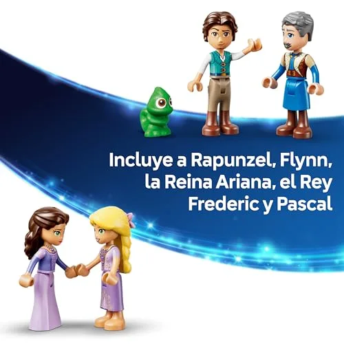 LEGO ▫️ Princesas da Disney – Castelo da Rapunzel – Decoração para o Quarto – 4 Mini-bonecos e uma Figura de Camaleão – Presente de Aniversário para Meninas a partir dos 6 Anos e Fãs de «Enredados» – 43297 6