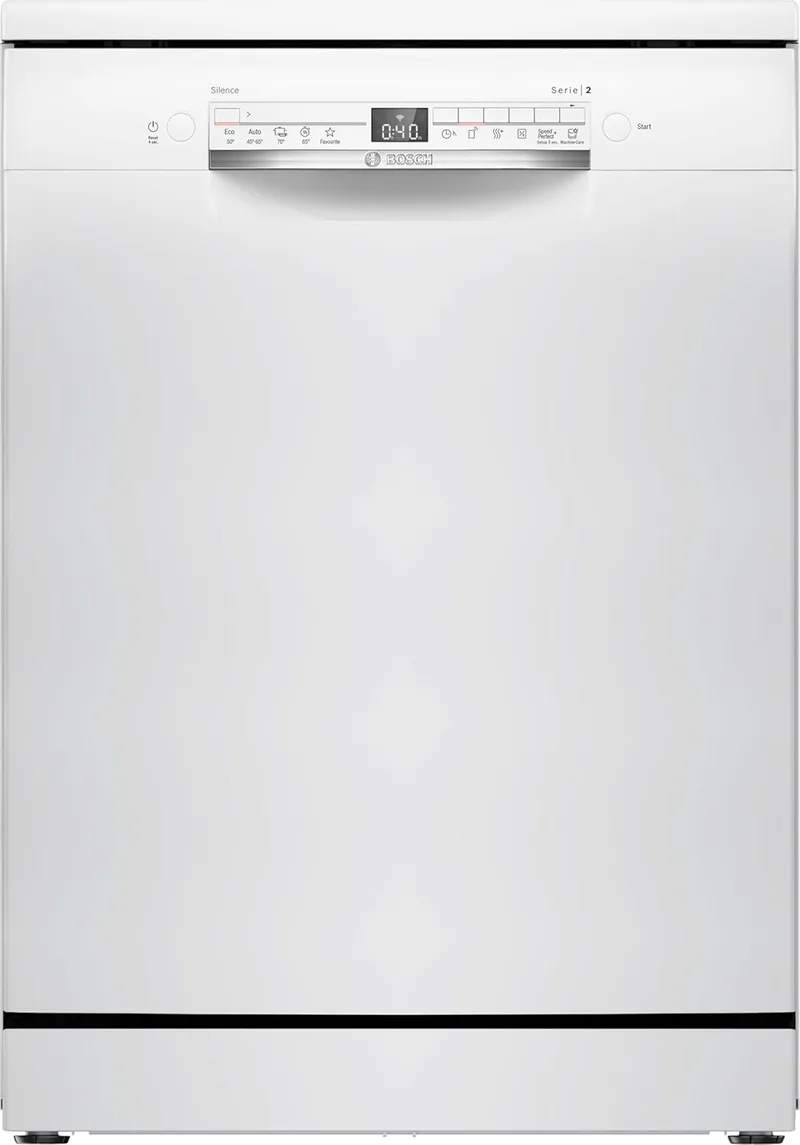 Bosch ▫️ Máquina de lavar louça independente, 2 séries, 13 talheres, 60 cm de largura, Home Connect, meia carga, silenciosa, branca, SMS2HTW06E