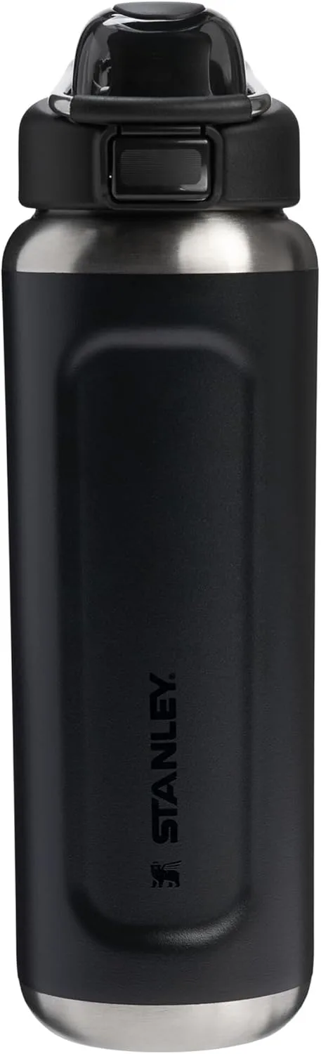 STANLEY ▫️ Garrafa Wellspring 0,7 L - 12 horas de frescura - 40 horas de gelo - Sem BPA - Garrafa de água em aço inoxidável - Adequada para a máquina de lavar louça - Isolamento a vácuo - Black 2.0 | Mantém a bebida fresca durante 12 horas, gelada durante 40 horas, à prova de fugas, sem BPA, adequad