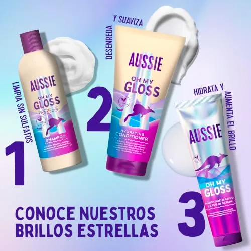 Aussie ▫️ Oh My Gloss Champô Sem Sulfatos + Condicionador + Sérum 2