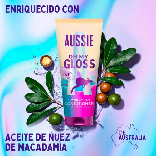 Aussie ▫️ Oh My Gloss Champô Sem Sulfatos + Condicionador + Sérum 7