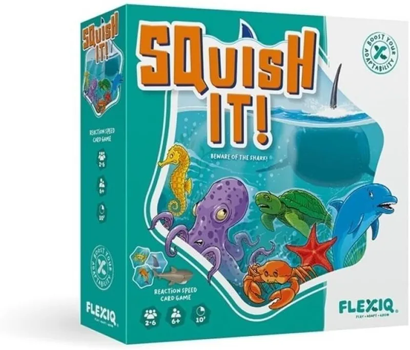 FlexiQ ▫️ FXG104 - Squish It!, Jogo de tabuleiro de velocidade e reação para crianças. Mais de 6 anos