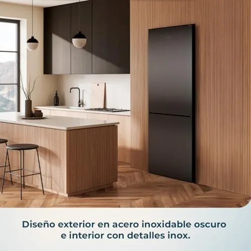 Cecotec ▫️ Frigorífico Combi 322L Bolero CoolMarket Combi 322i Dark D. 185,5 cm de altura, 59,5 cm de largura, tecnologia Multi Airflow, HumidityFlex HUB, iluminação LED interior 3