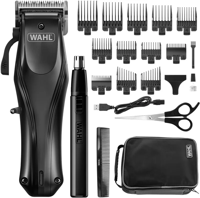 Wahl ▫️ Rapid Clip, máquina de cortar cabelo para homem, recarregável por USB, depilação das orelhas e do nariz, corpo cónico, cortes de cabelo completos em casa, bateria de lítio, pega ergonómica