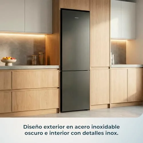 Cecotec ▫️ Frigorífico Combi 356L Bolero CoolMarket Combi 356i Dark D. 200 cm de altura, 59,5 cm de largura, Classe E, tecnologia Multi Airflow, FreshnessFlex e HumidityFlex HUB 4