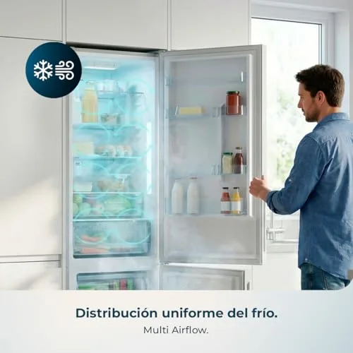 Cecotec ▫️ Frigorífico Combi 356L Bolero CoolMarket Combi 356i Dark D. 200 cm de altura, 59,5 cm de largura, Classe E, tecnologia Multi Airflow, FreshnessFlex e HumidityFlex HUB 7