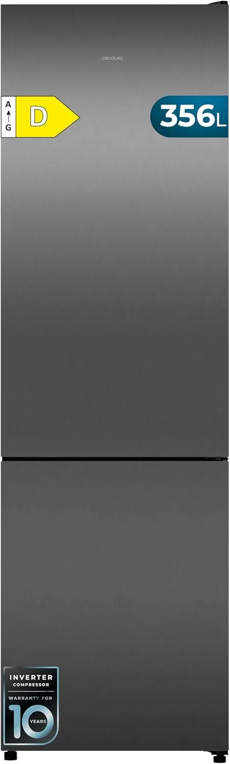 Cecotec ▫️ Frigorífico Combi 356L Bolero CoolMarket Combi 356i Dark D. 200 cm de altura, 59,5 cm de largura, Classe E, tecnologia Multi Airflow, FreshnessFlex e HumidityFlex HUB