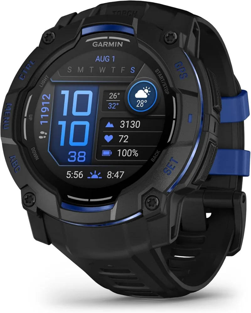Garmin ▫️ Instinct 3 Preto/Azul Bolt 50 mm