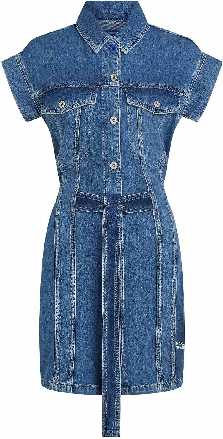 KARL LAGERFELD JEANS ▫️ Vestido de ganga com cinto Karl Lagerfeld para mulher