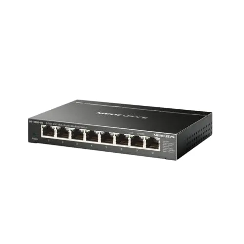 MERCUSYS ▫️ MS108GS-M2 Switch de 2,5 Gigabit com 8 portas a 2,5 Gbps, Ethernet, RJ45, caixa metálica, Plug and Play, NAS de 2,5 G, servidor de 2,5 G, computador para jogos, vídeo 4K 2