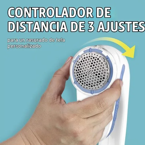Conair ▫️ Removedor de Pelúcias, Máquina de Remover Pelúcias a Pilhas para Roupa e Tecidos, Pega Ergonómica, Cabeça Grande, Branco/Azul, CLS1XE 4