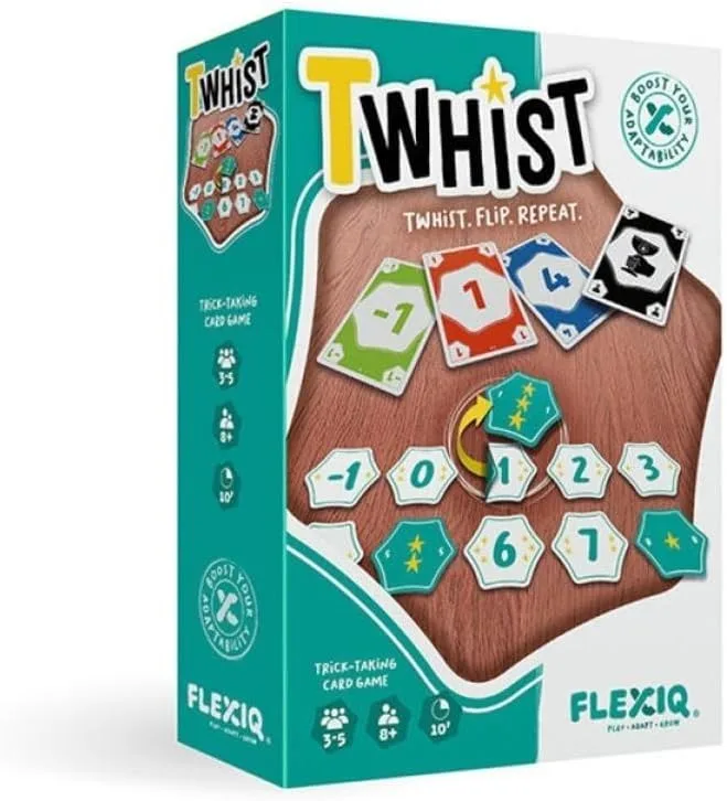 FlexiQ ▫️ FXG01 - Twhist, Baralho de – Jogo de cartas de bazas e estratégia. A partir dos 8 anos
