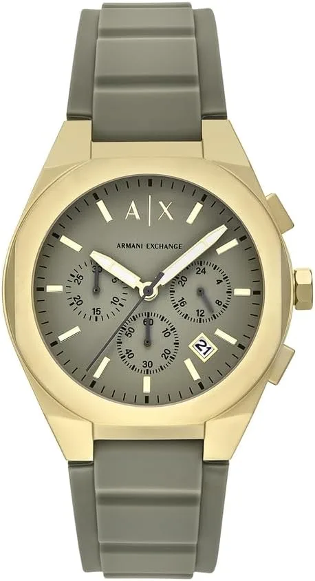 Armani Exchange AX4197 - Relógio de pulso em aço inoxidável dourado para homem, 42 mm