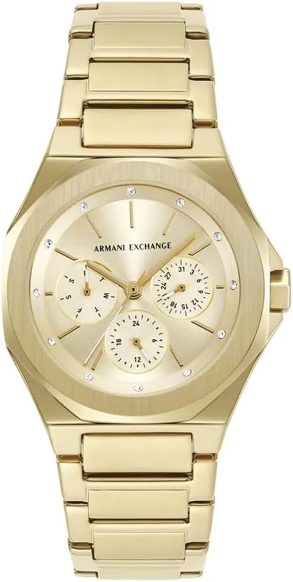 Armani Exchange AX4624 - Relógio de 36 mm em aço inoxidável dourado para mulher