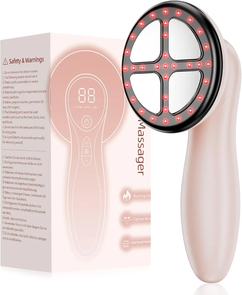Oranmagic ▫️ Aparelho de massagem anticelulítica, aparelho elétrico para massagem da cintura, abdómen, glúteos, braços, pernas e costas (ouro rosa)