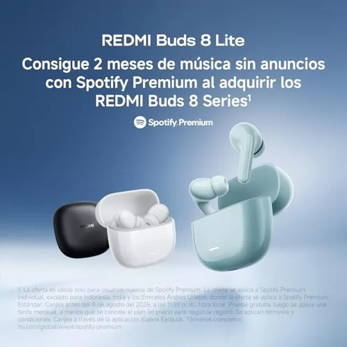 Xiaomi ▫️ REDMI Buds 8 Lite, Auscultadores sem fios, ANC, Branco 3