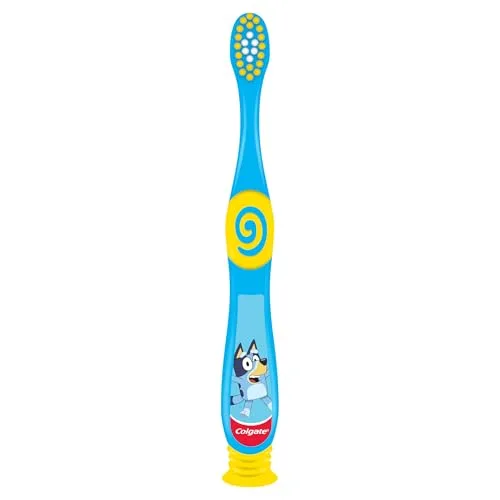 Colgate ▫️ Conjunto de 12 x 2 escovas de dentes Kids Bluey para crianças dos 2 aos 5 anos, escova de dentes infantil, cabeça pequena, cerdas extra-suaves para uma limpeza delicada, cabo redondo para uma pegada confortável 5