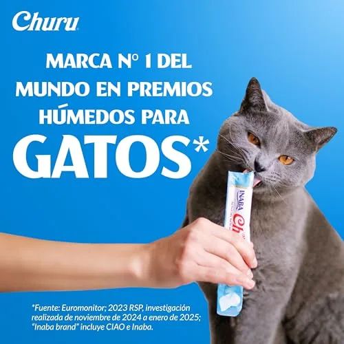 INABA ▫️ Churu Snack para Gatos, Embalagem Multipack com Sabor a Atum, 80 palitos de 14 g 3