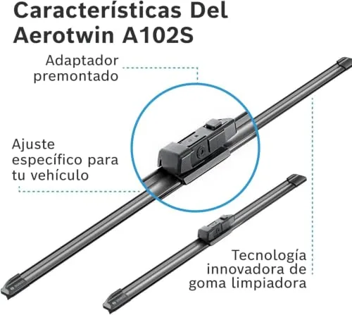 Bosch Automotive ▫️ Bosch Aerotwin eA 102 S Limpa-para-brisas dianteiro, 650 mm / 475 mm 6