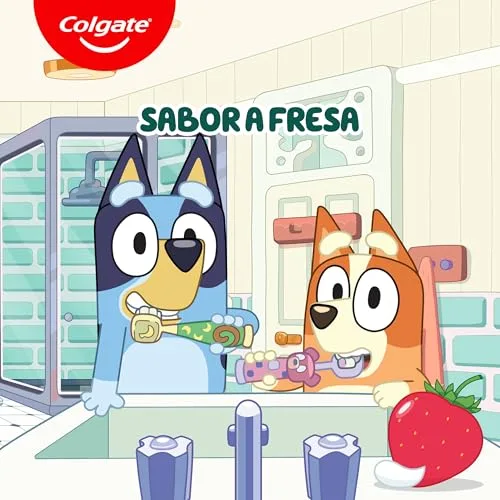 Colgate ▫️ Kids Bluey, Pasta de dentes infantil com sabor a morango, 0-5 anos, 12 x 50 ml 5
