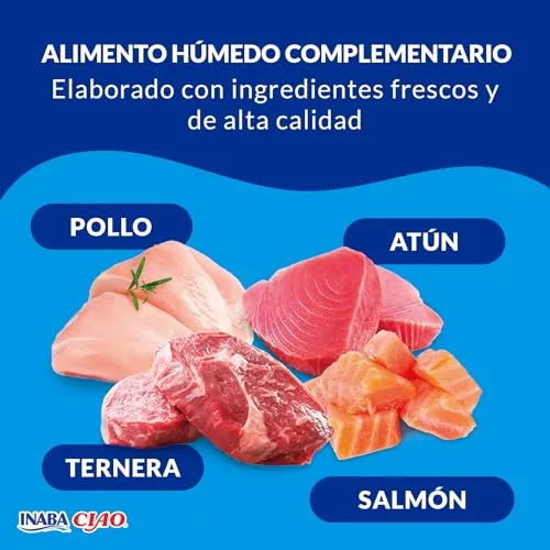 INABA ▫️ Ciao Bisque, Embalagem múltipla de frango, vitela, atum e salmão, 960 g (24 x 40 g) 5
