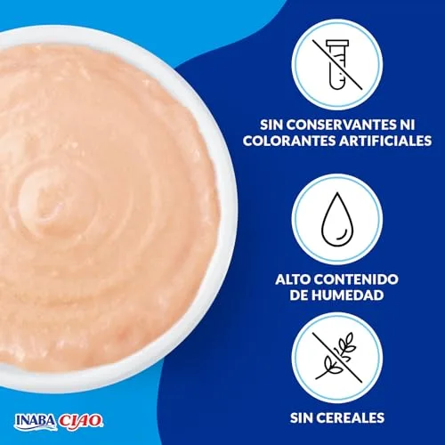 INABA ▫️ Ciao Bisque, Embalagem múltipla de frango, vitela, atum e salmão, 960 g (24 x 40 g) 6