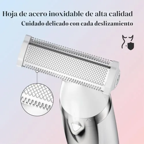 BARBERBOSS ▫️ Máquina de barbear elétrica para mulher, máquina de barbear portátil 3 em 1 para mulher, máquina de barbear para o corpo, zona do biquíni e rosto, máquina de barbear sem fios, depiladora facial, QR-8003 6