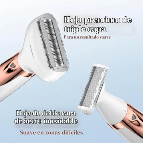 BARBERBOSS ▫️ Máquina de barbear elétrica 5 em 1 para mulher, Kit de depilação recarregável, máquina de barbear feminina para o corpo, zona do biquíni, rosto, nariz e sobrancelhas, máquina de barbear sem fios para mulheres, para uso a seco e molhado, QR-8005 2