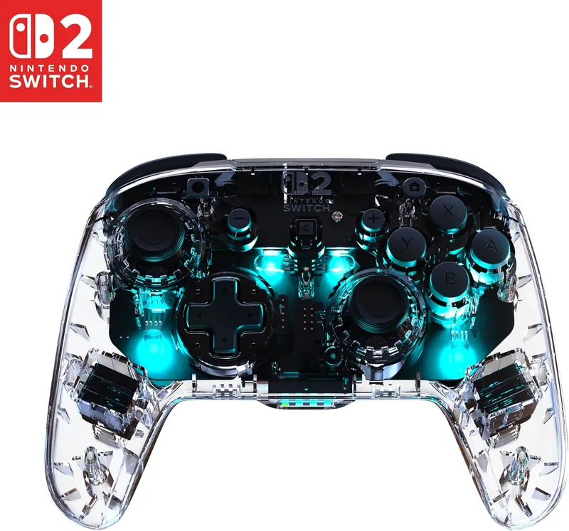 Turtle Beach ▫️ Afterglow Clear - Comando de jogos RGB sem fios para a Nintendo Switch 2