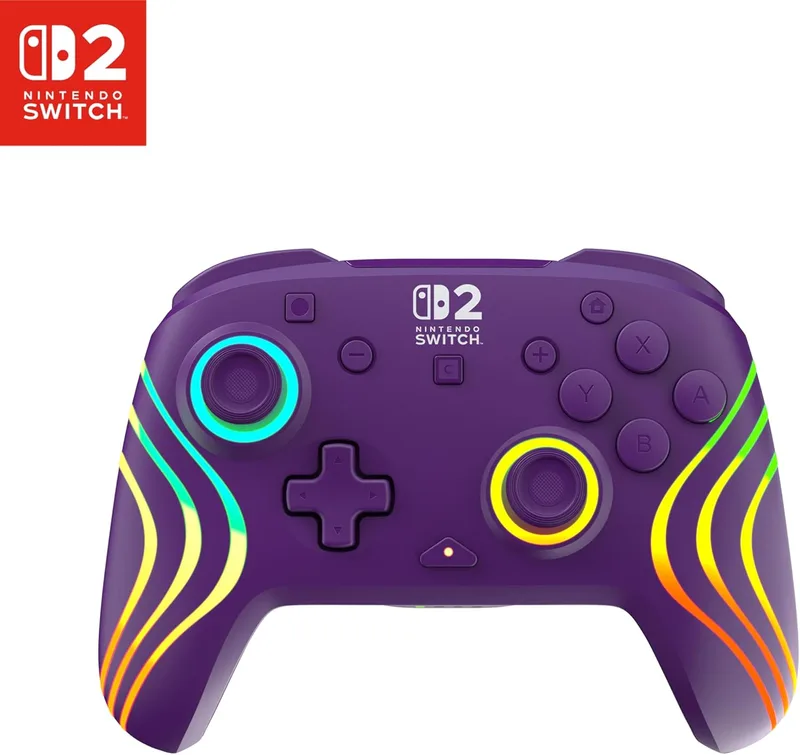 Turtle Beach ▫️ Afterglow Roxo - Comando de jogo sem fios RGB para Nintendo Switch 2