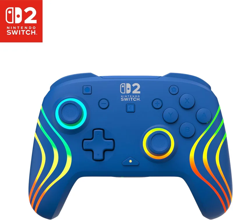Turtle Beach ▫️ Comando de jogos sem fios Afterglow Blue RGB para Nintendo Switch 2