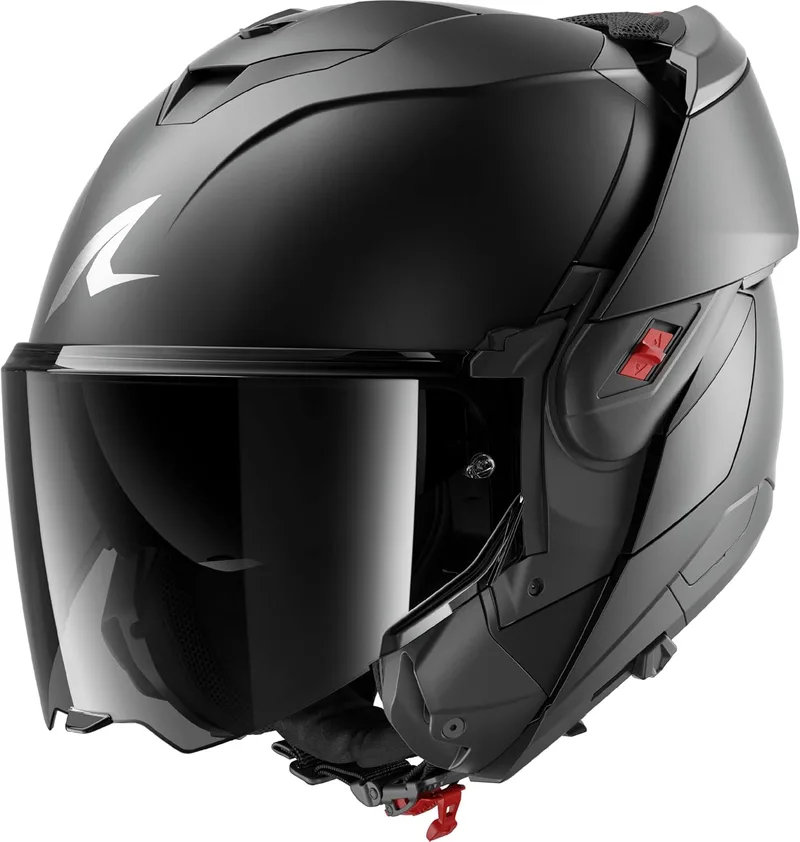 Shark ▫️ Capacete de Moto Modular OXO DARK SHADOW Preto Mate Titânio A08, XS