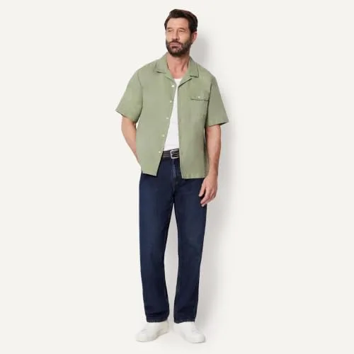 Amazon Essentials ▫️ Camisa de homem em mistura de linho, de manga curta e corte largo 5