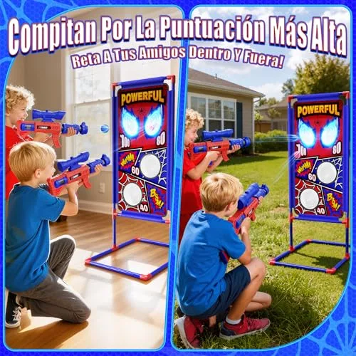 Mirthigig ▫️ Conjunto de brinquedos para crianças dos 3 aos 12 anos com 2 pistolas de ar comprimido com mira | 4 alvos | 24 bolas de espuma, Brinquedos para crianças ao ar livre, para o jardim, jogos para crianças dos 3 aos 10 anos, presente para crianças de 4, 5, 6, 7, 8 e 9 anos, presentes de aniv 6
