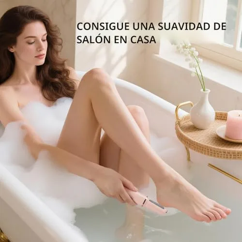 BARBERBOSS ▫️ Lixa elétrica para pés, removedor de calos para pés, kit de pedicure recarregável, cabeças de rolo finas e grossas, carregamento por USB, tampa protetora (Rosa) 5