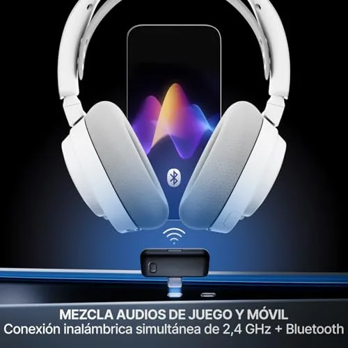 SteelSeries ▫️ Auscultadores para jogos multiplataforma Arctis Nova 7 Wireless Gen 2 - Controlo via aplicação em tempo real - Mais de 50 horas - Drivers magnéticos de neodímio - 2,4 GHz e Bluetooth - PC, PS5, Switch 1/2 4
