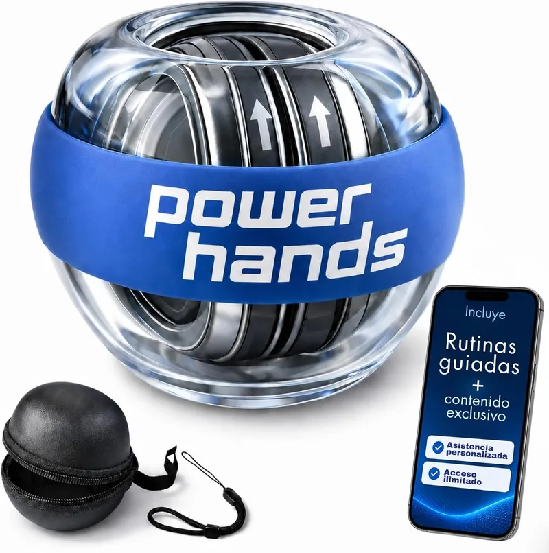 Power Hands ▫️ Gyro Ball – Giroscópio de mão para recuperação, fortalecimento e exercícios do pulso e antebraço – Bola de reabilitação e treino desportivo - Hand Grip